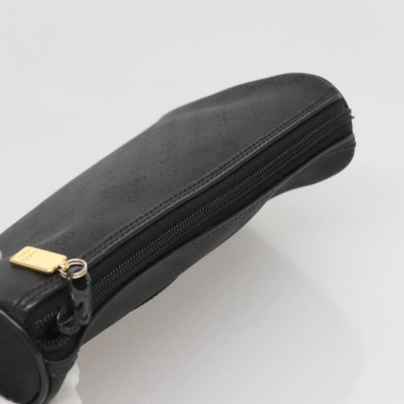 GUCCI Micro GG Supreme Pouch PVC Black Gold Auth 133307 - Picture 7 of 16